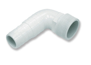 Swimline HydroTools Swimming Pool or Spa Tapered Threaded and Barbed Elbow Fitting 4.75" - White