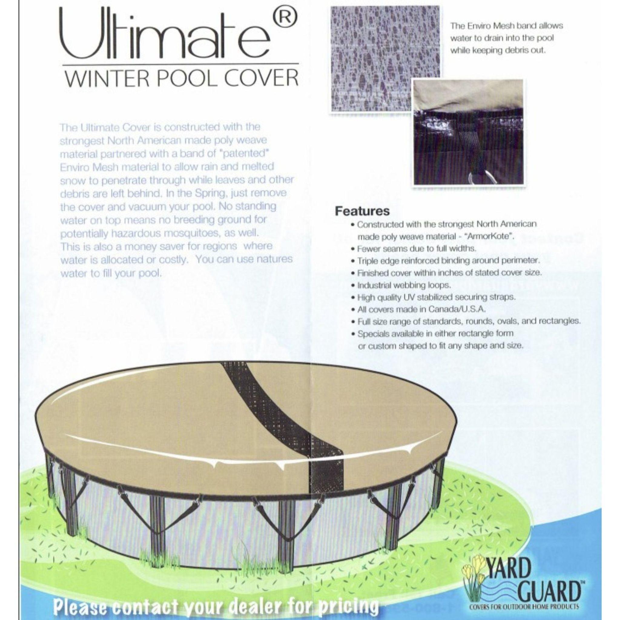 10-Year HPI Ultimate Winter Pool Cover for 33' Round Pools (Cover Size 37') Made In America