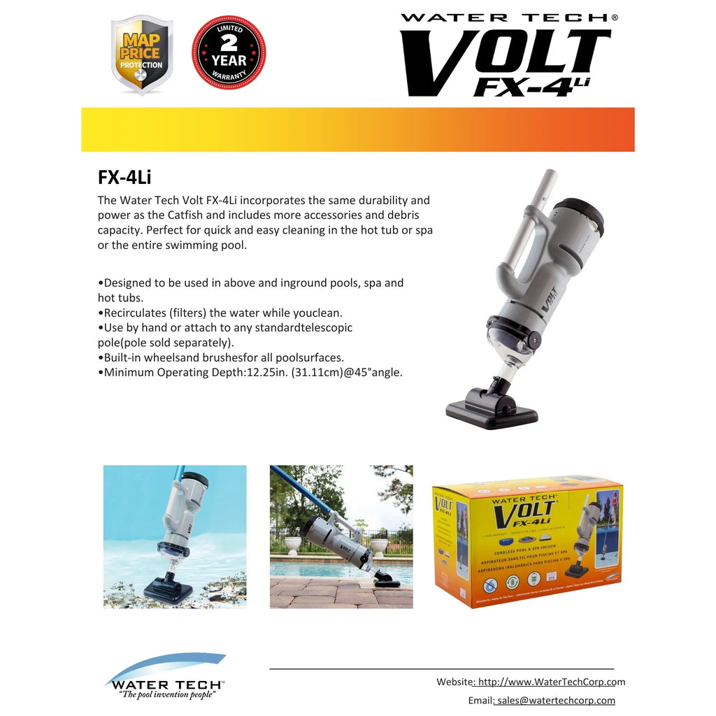 Water Tech Volt FX-4Li Cordless & Rechargeable Pool Vacuum