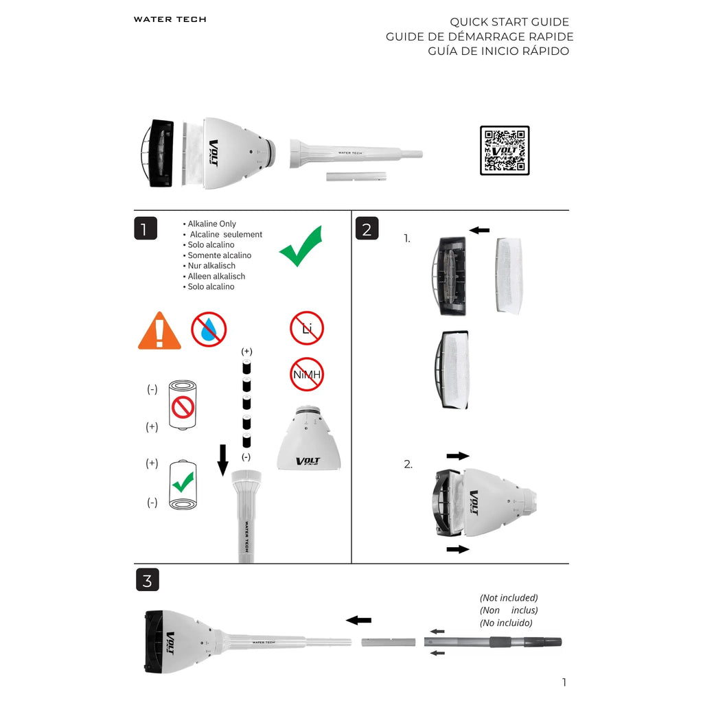 Water Tech Volt FX-2 Battery Operated & Cordless Pool or Spa Vacuum