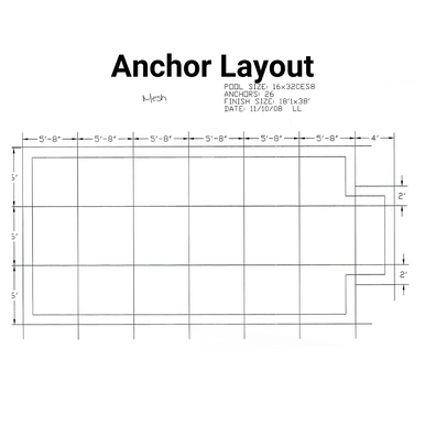 HPI Yard Guard Bloc Mesh 99 Safety Cover for Rectangular Pool Size 16' x 32' with 4' X 8' ft Center End Step