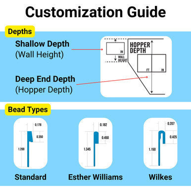 SeaGlass Full Floor Borderless GLI Inground Pool Liner 27 or 20Mil