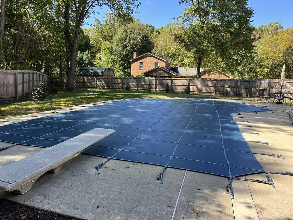 Loop-Loc 20 ft. x 40 ft. Rectangle Super Dense Mesh Blue Safety Cover