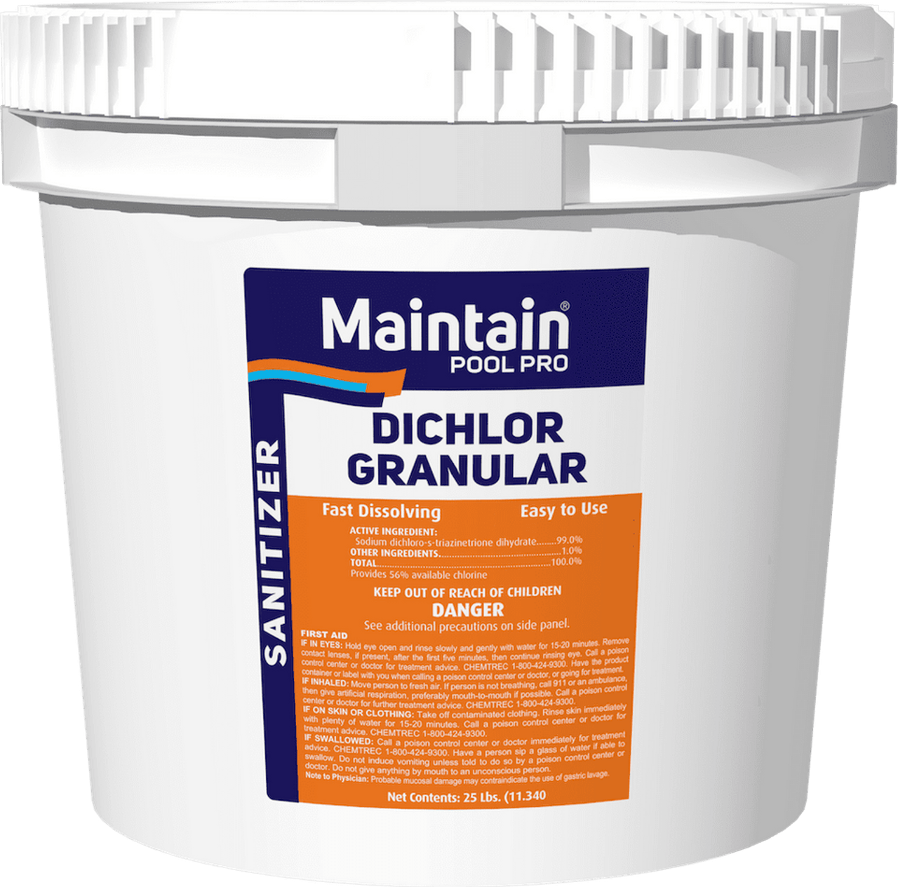 Di-Chlor Granular Chlorine, 25 lbs. - 99% Sodium Dichlor.