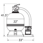 Waterway Carefree 22" Sand Filter with 2 hp 2-Speed Pool Pump