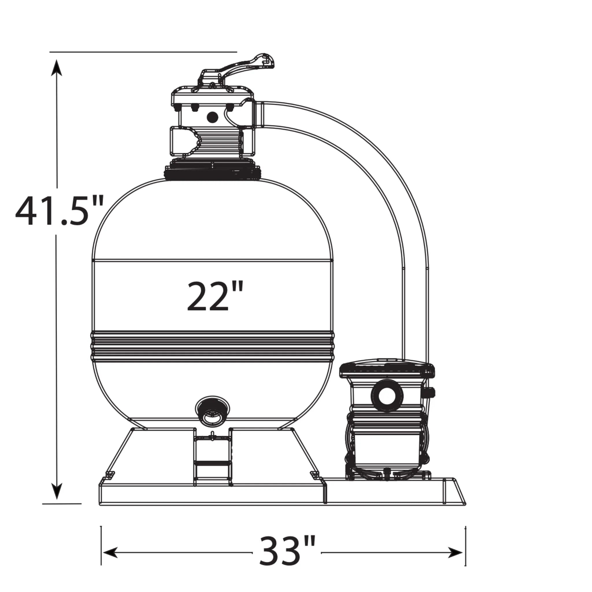 Waterway Carefree 22" Sand Filter with 1.5 hp 2-Speed Pool Pump