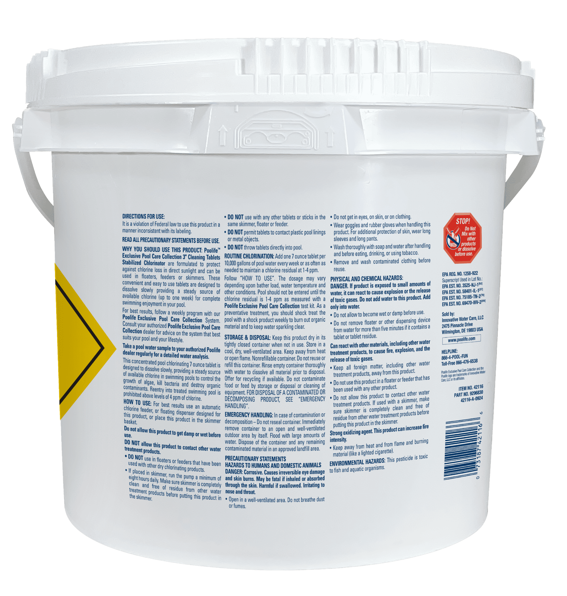 Poolife 3" Cleaning Tablets – Stabilized Chlorine Tablets for Pools
