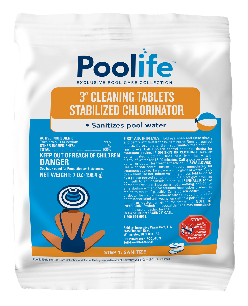 Poolife 3" Cleaning Tablets – Stabilized Chlorine Tablets for Pools