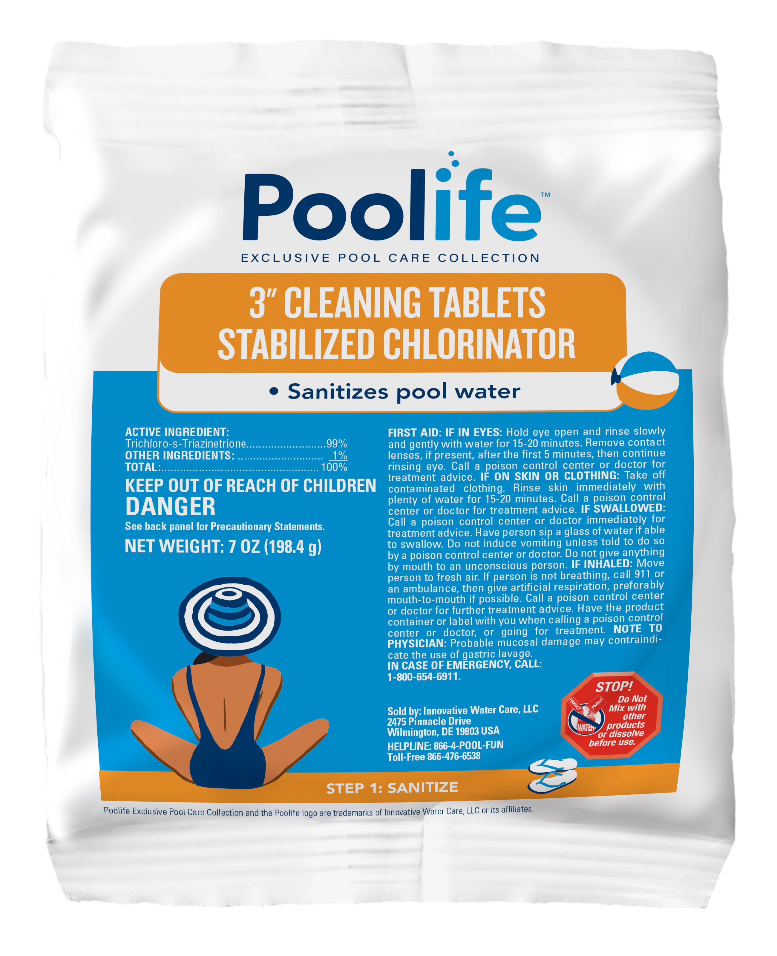 Poolife 3" Cleaning Tablets – Stabilized Chlorine Tablets for Pools