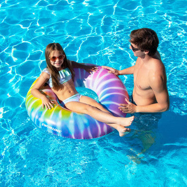 Swimline 36.5" Spiral Tie Dye Inflatable Pool Ring