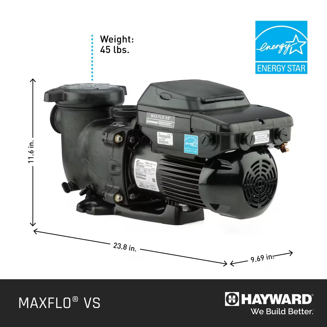 Hayward SP23520VSP Max-Flo VS Variable Speed Pool Pump, 1.65 THP, 230V 2026 model