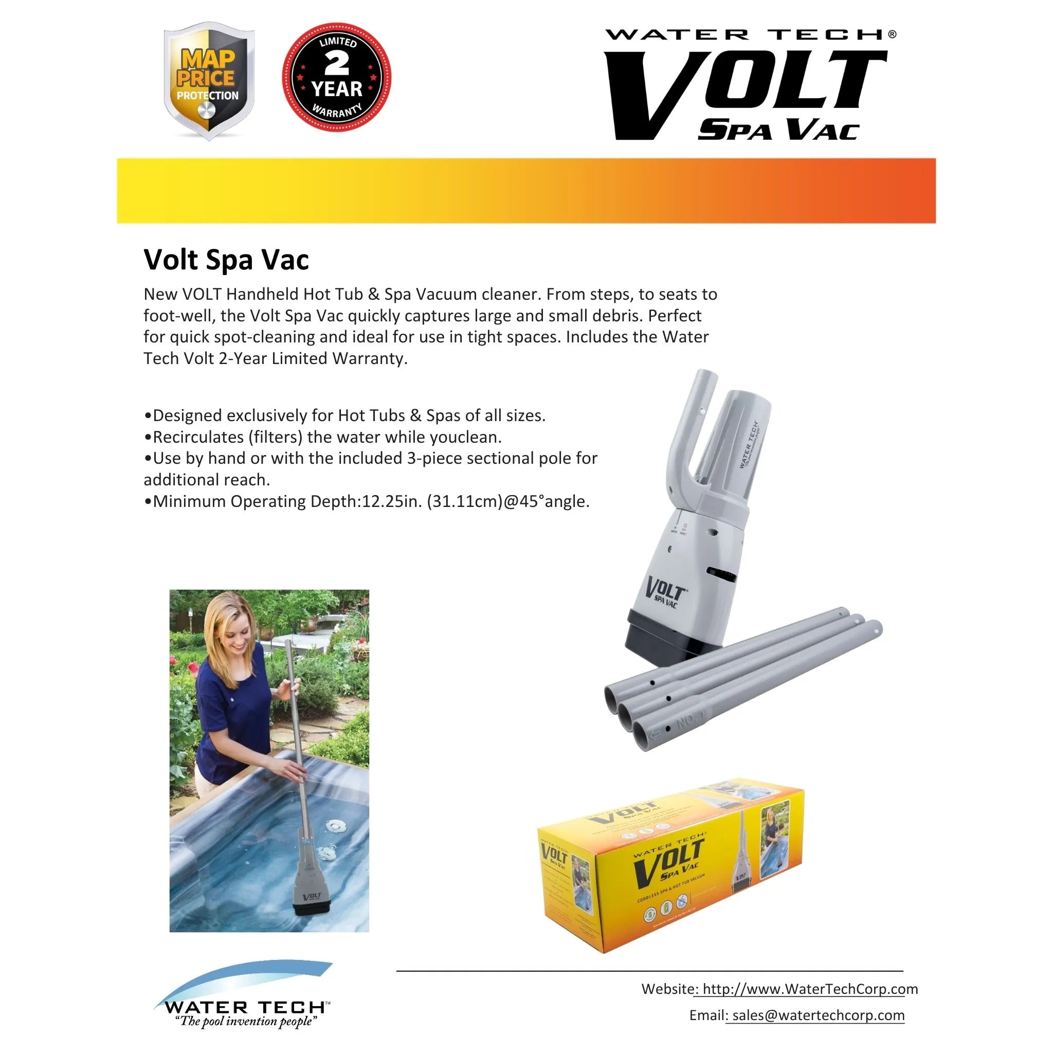 Water Tech Volt Cordless Rechargeable Handheld Spa Vacuum
