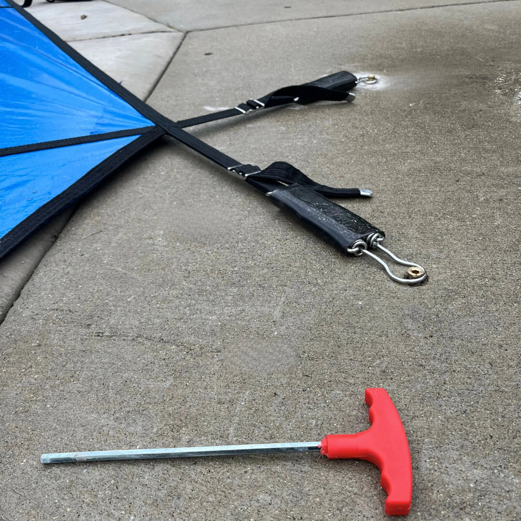 HPI Yard Guard Aquamaster 100% Solid Safety Cover for Rectangular Pool Size 14' x 28' with 4' X 8' Center End Step