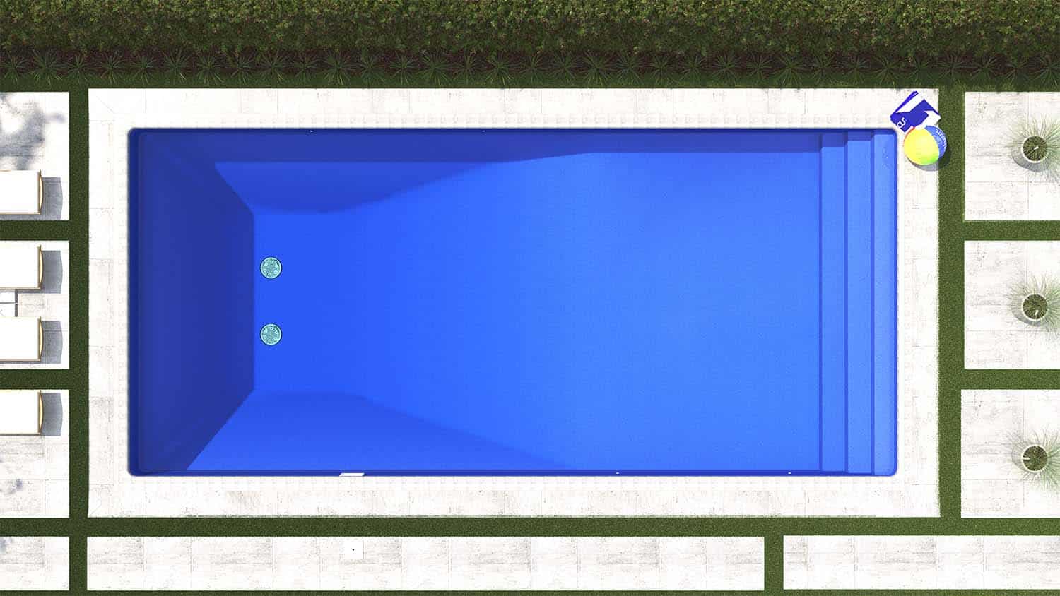 Cobalt Cypress Full Floor Borderless GLI Inground Pool Liner 27 Mil