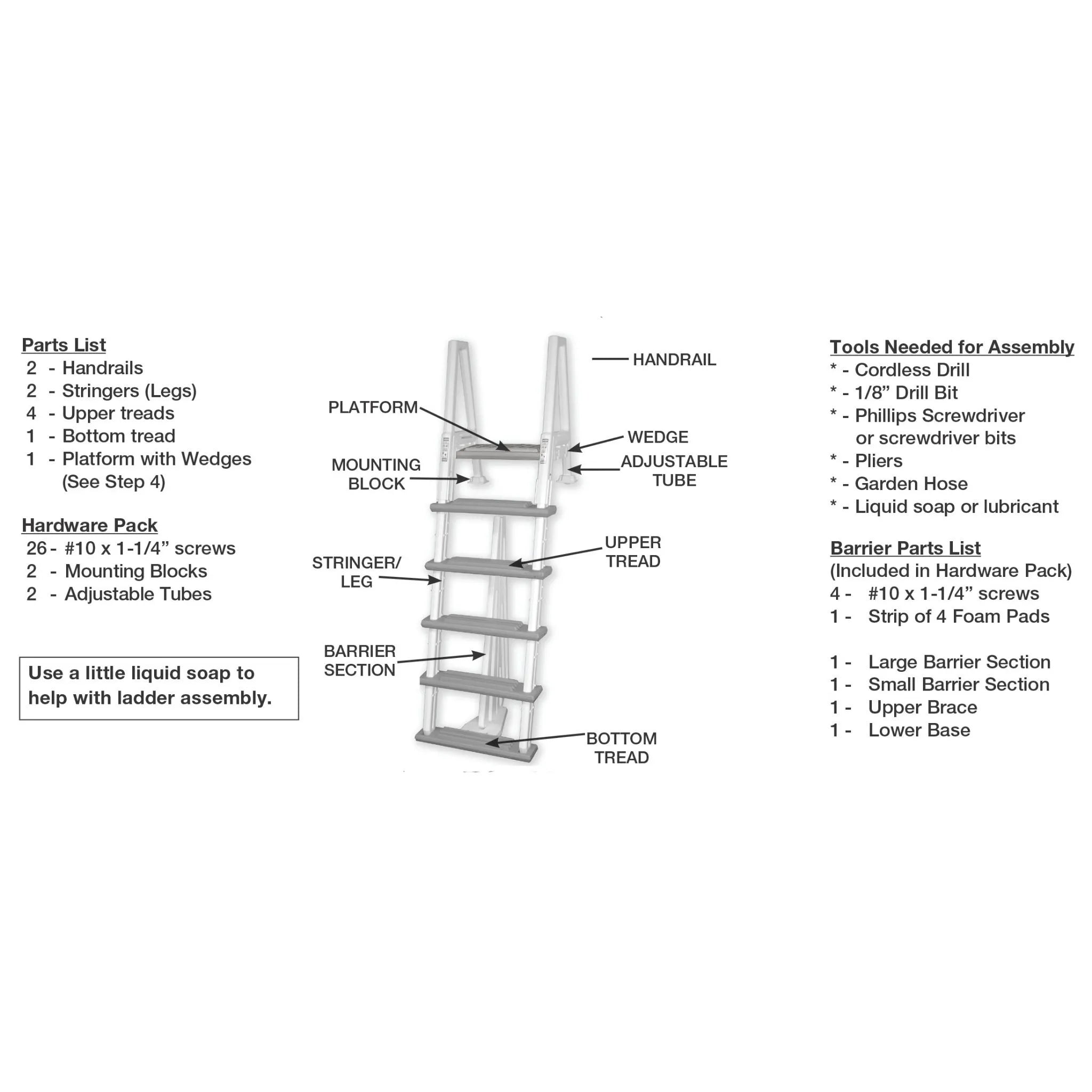 Confer Plastics 6000X Heavy Duty Inpool Ladder