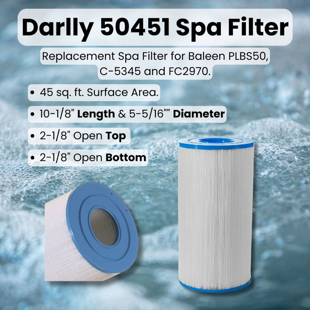 Darlly 50451 Filter Cartridge Replaces PLBS50, C-5345 and FC2970