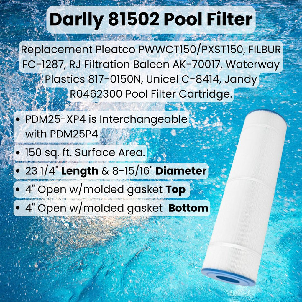 Darlly 81502 Filter Cartridge for Waterway Clearwater II 150 Replaces PWWCT150, C-8414, and FC-1287