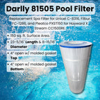 Darlly 81505 Replaces Unicel C-8316, Filbur, FC-1286, and Pleatco PXST150 for Hayward X Stream CC1500RE