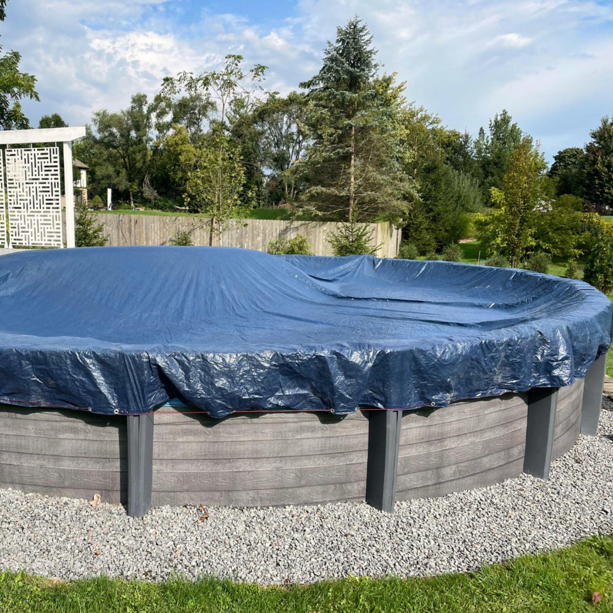 8-Year Midwest Canvas Deluxe Winter Pool Cover for 18' X 34' Oval Pools (Cover Size 21' x 37')