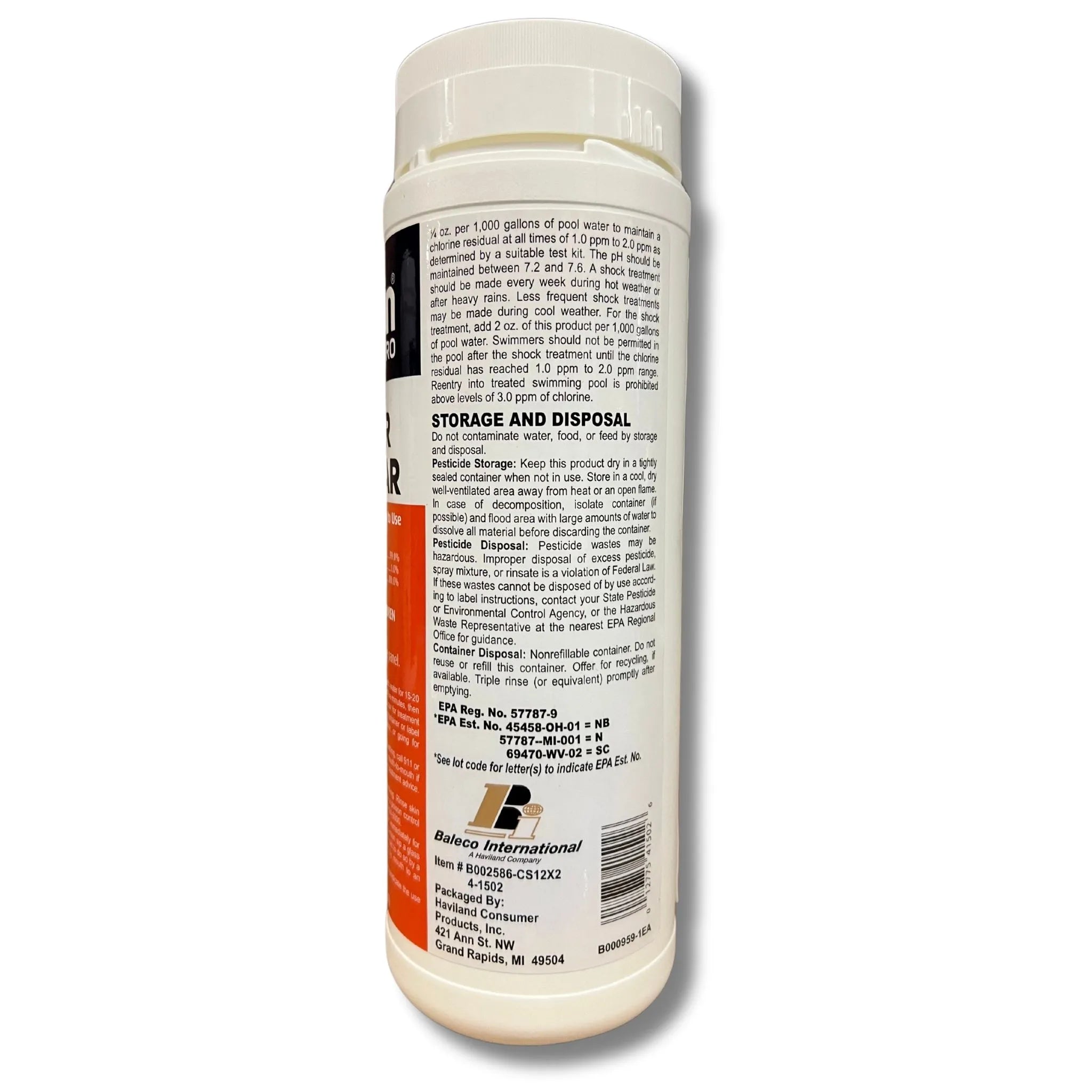 Di-Chlor Granular Chlorine, 2 lbs. - 99% Sodium Dichlor.