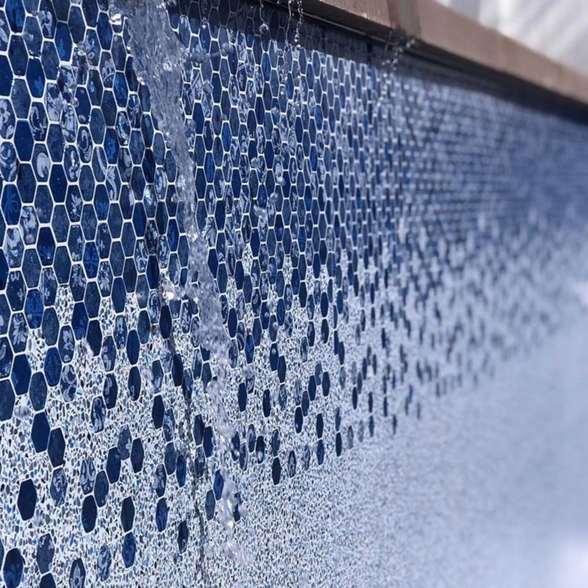 Falling Esagono with Gray Crystal Destination Series GLI Inground Pool Liner 27 Mil