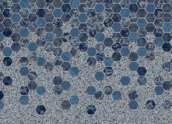 Falling Esagono Inground Vinyl Liner