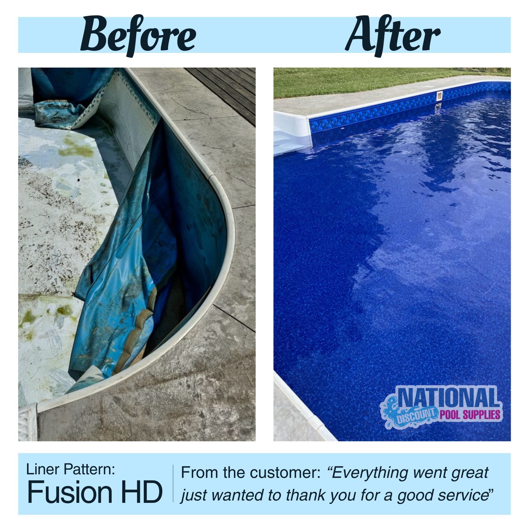 Fusion HD GLI Inground Pool Liner 27/20 Mil