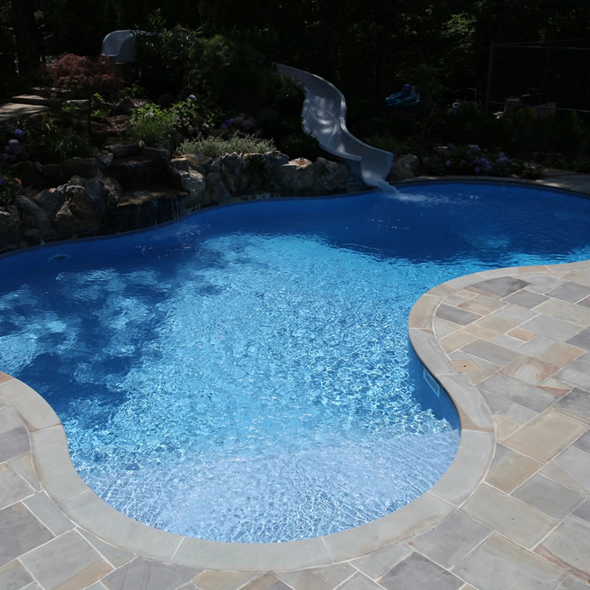 Gray Crystal Full Floor Borderless GLI Inground Pool Liner 27 Mil