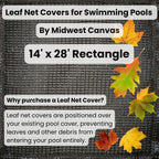 14' x 28' Leaf Net Cover for Inground Pools (Cover Size: 18’ x 32’)