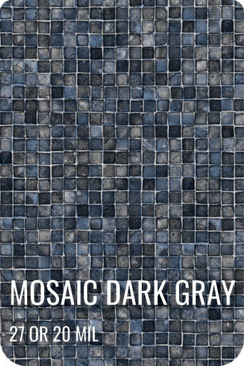 Grey Mosaic Full Floor Borderless GLI Inground Pool Liner 27 Mil