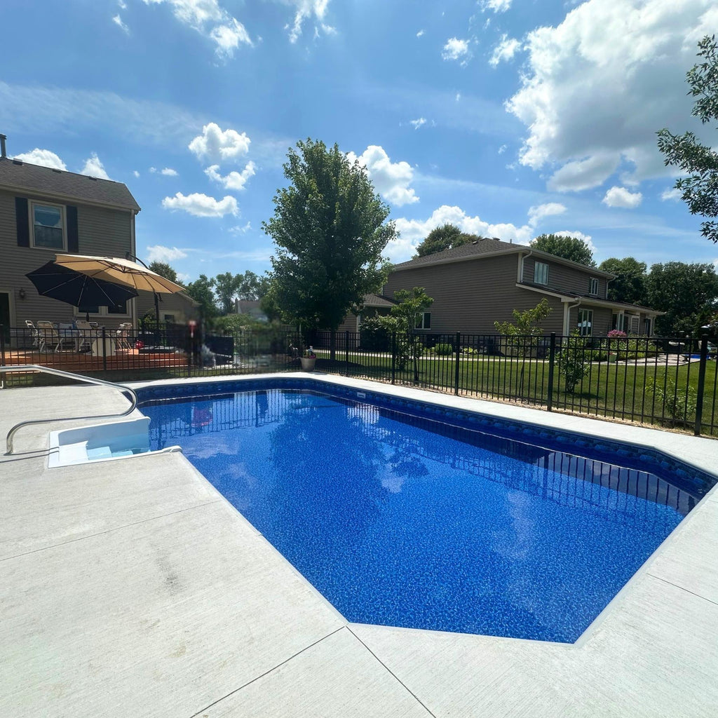 Ocean Blue with Mystic Light Blue GLI Inground Pool Liner 20 Mil