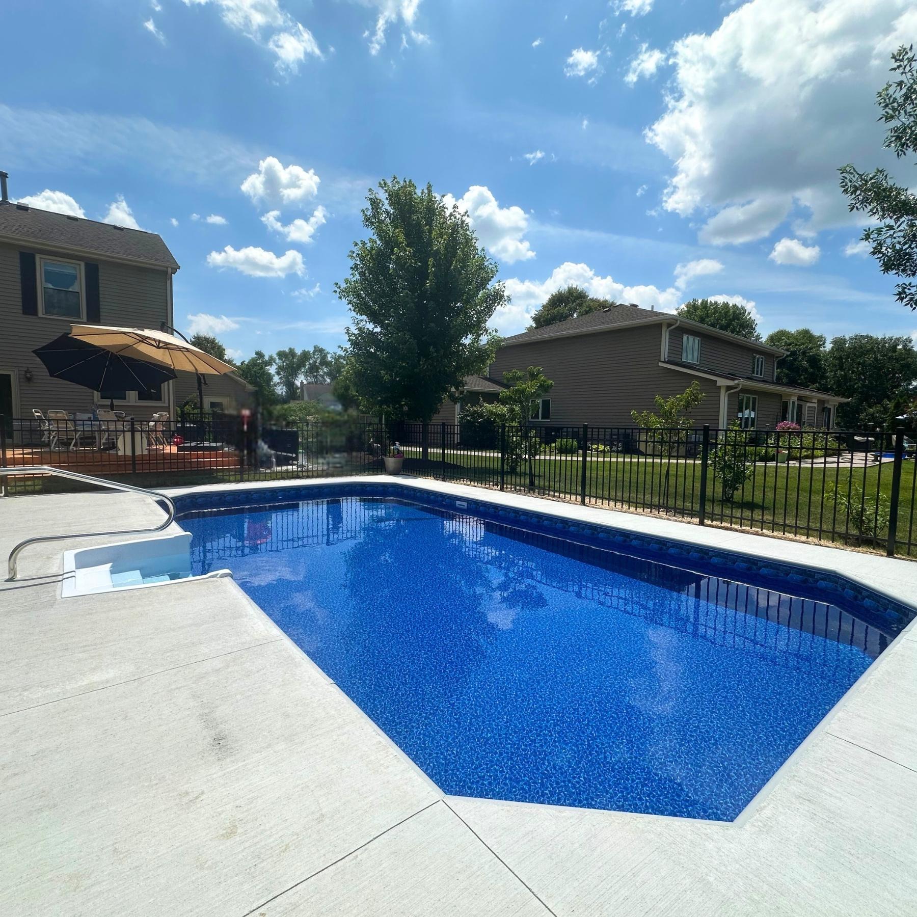 Ocean Blue with Mystic Light Blue GLI Inground Pool Liner 20 Mil