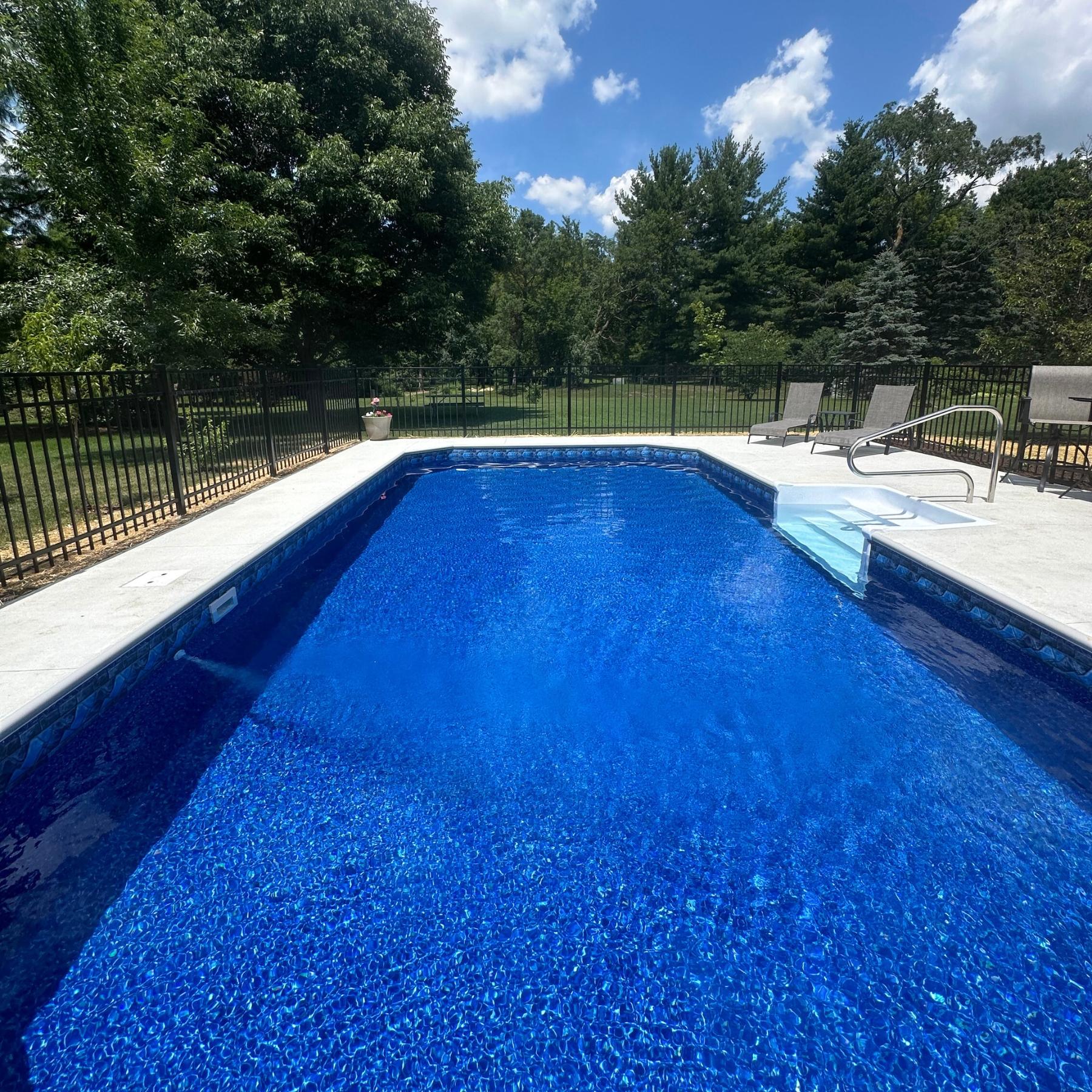 Ocean Blue with Mystic Light Blue GLI Inground Pool Liner 20 Mil