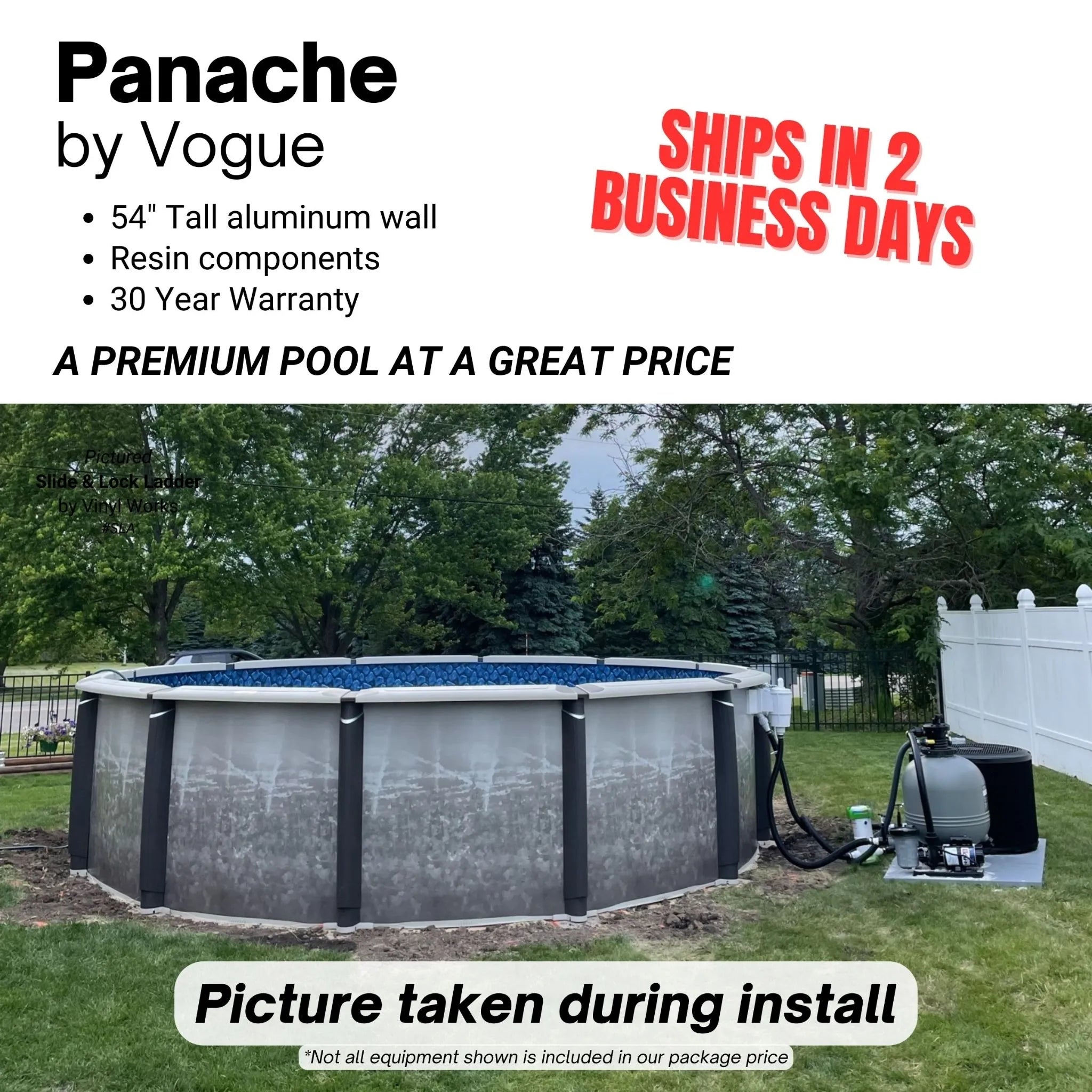 Panache 27' x 54" Round Aluminum Above Ground Pool Kit