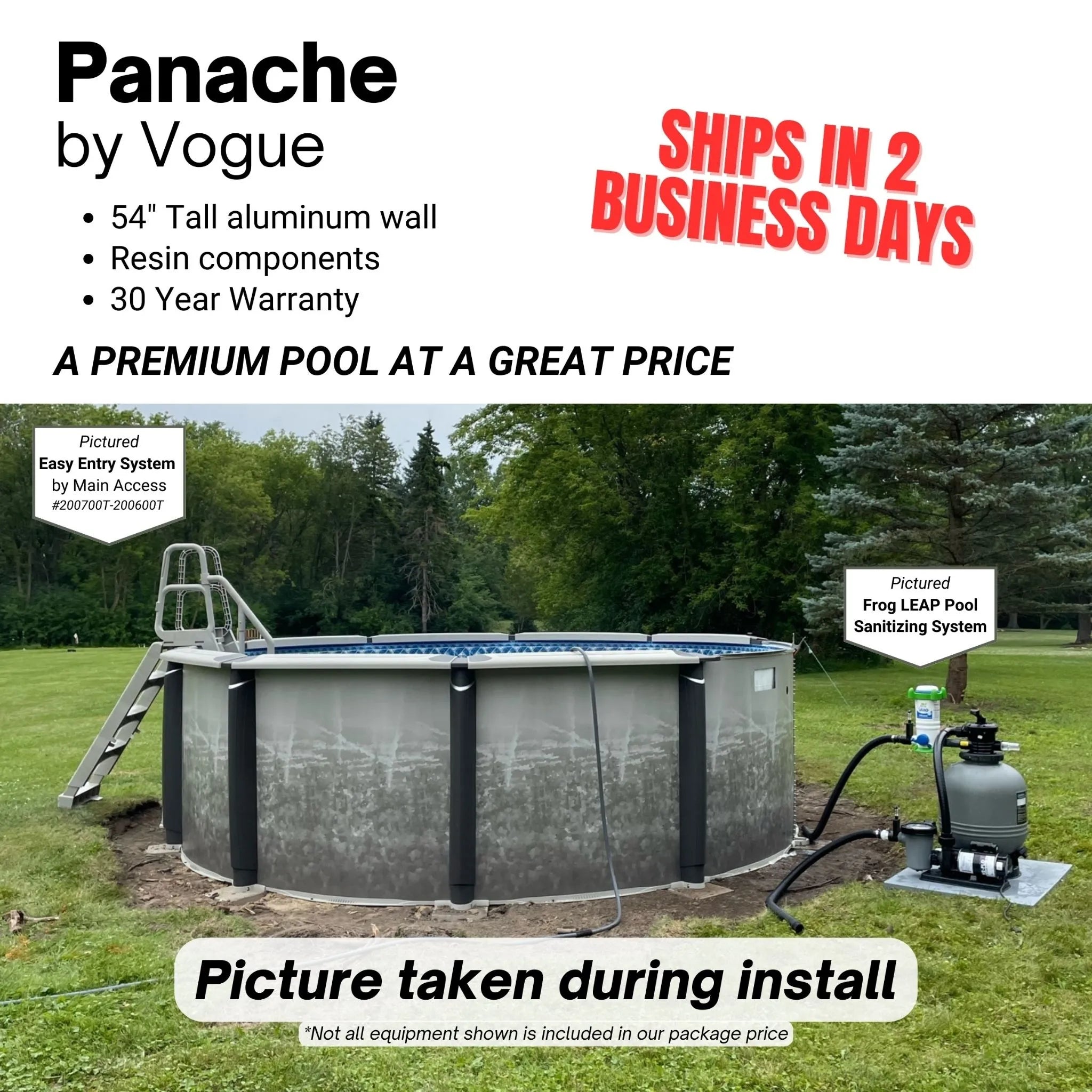 Panache 27' x 54" Round Aluminum Above Ground Pool Kit