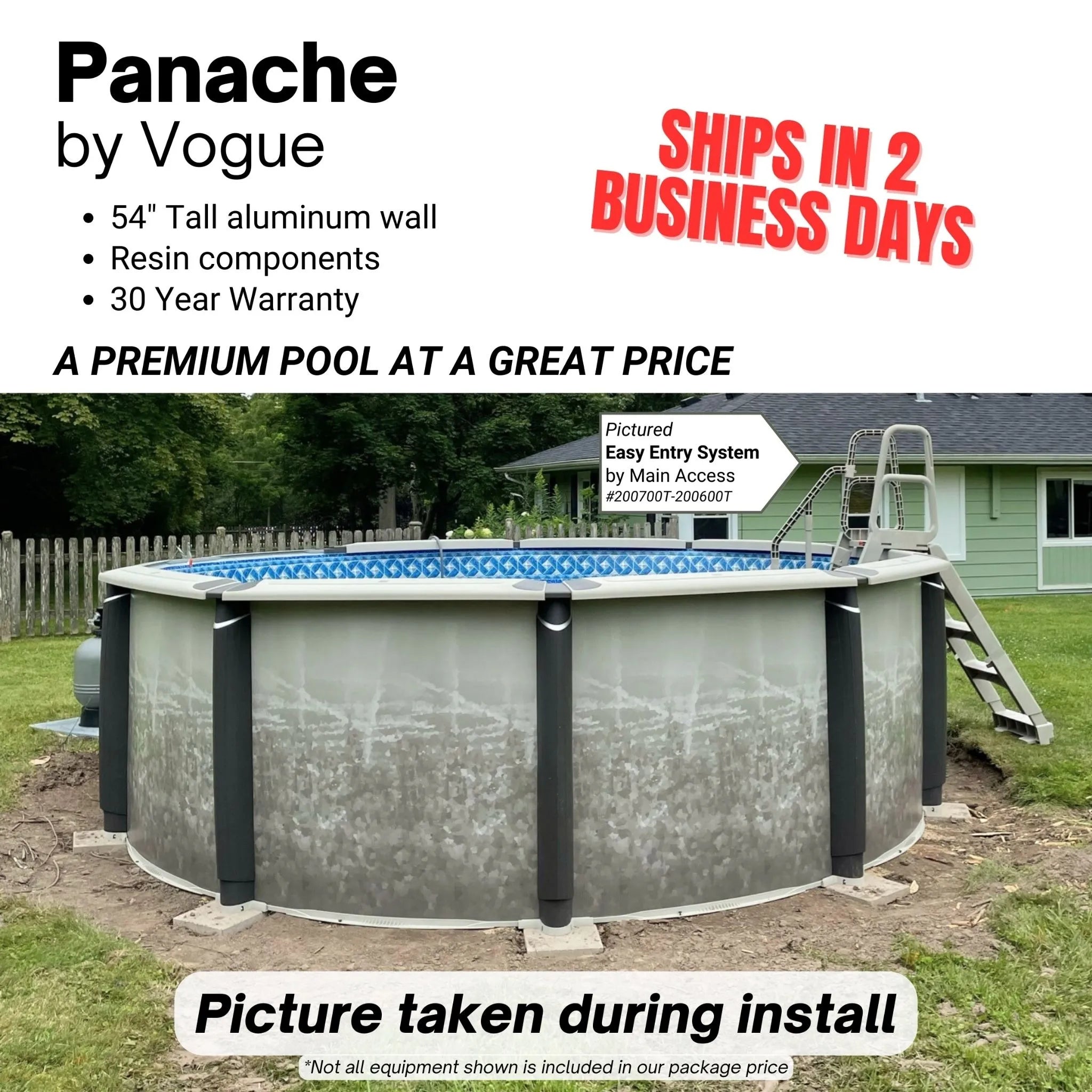 Panache 27' x 54" Round Aluminum Above Ground Pool Kit