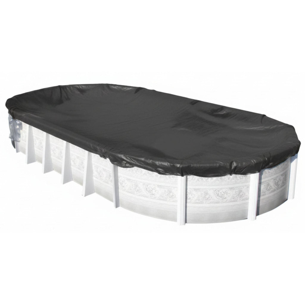 8-Year Midwest Canvas Premium Mesh Winter Pool Cover for 15' x 30' Oval Pools (Cover Size 18' x 33')