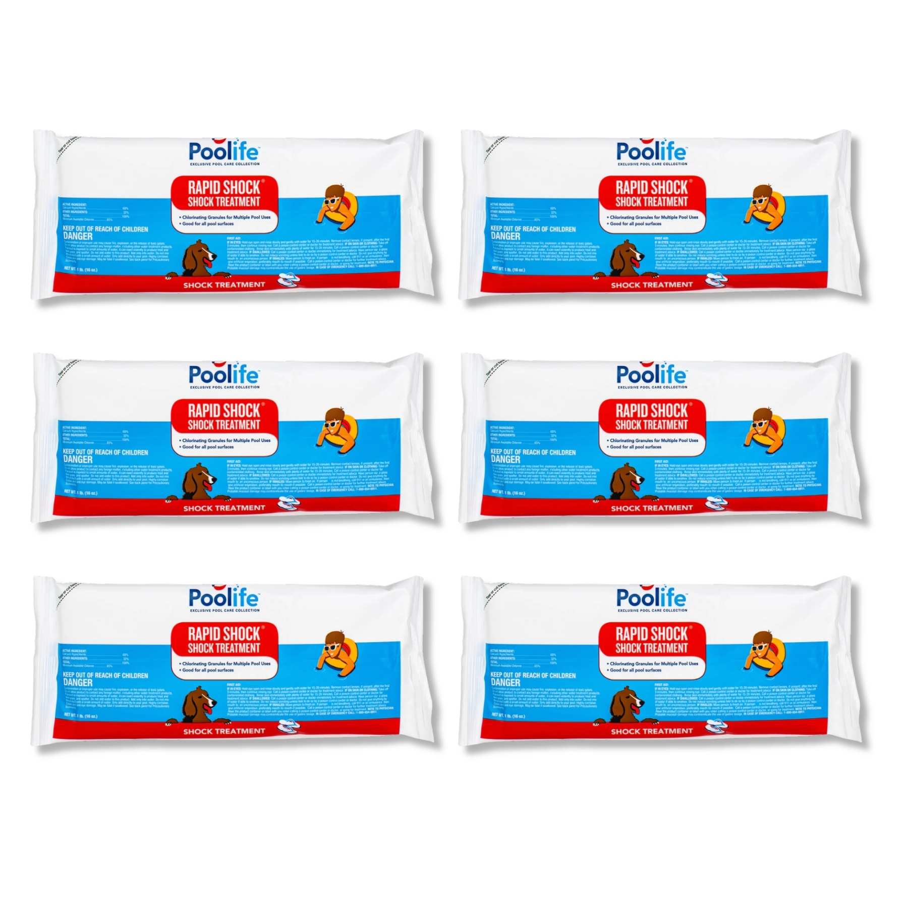 Poolife Rapid Shock 1lb Bags - 6 Pack