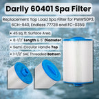 Darlly Filter 60401 Cartridge Replaces PWW50P3, 6CH-940, FC-0359, and Endless Swim Spa 77728