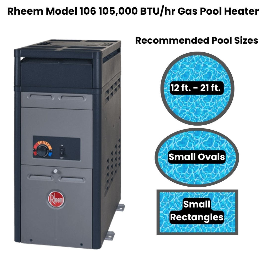 Rheem Pool Heater Model 106 - 105,000 BTU