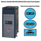 Rheem Pool Heater Model 106 - 105,000 BTU