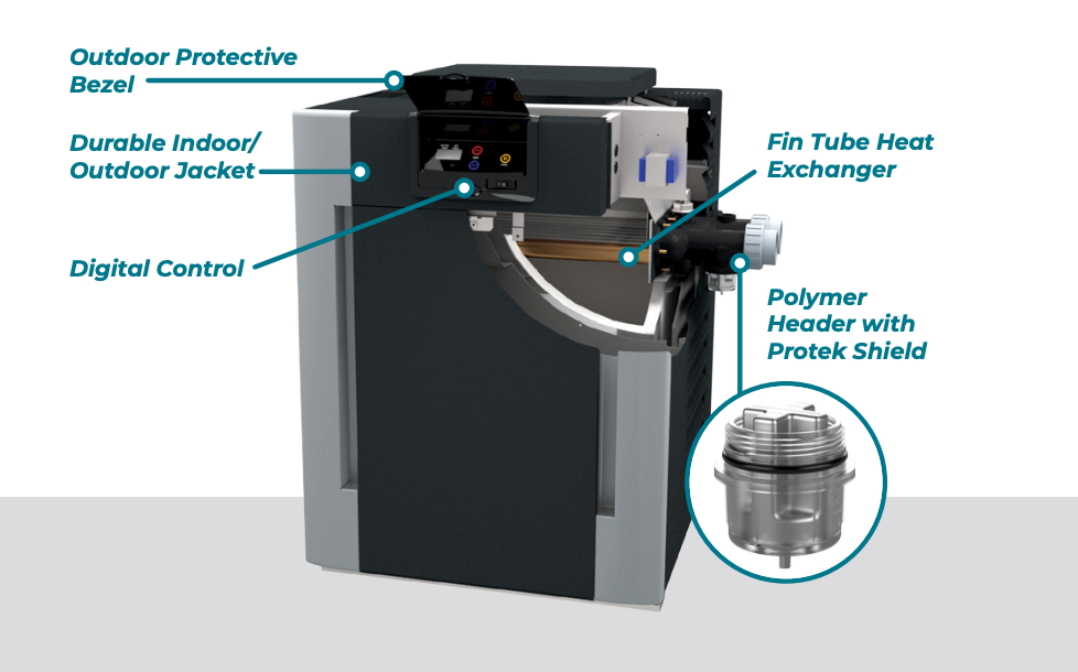 Raypak Digital Gas Pool & Spa Heater - 336 BTU (Copper or Cupronickel)