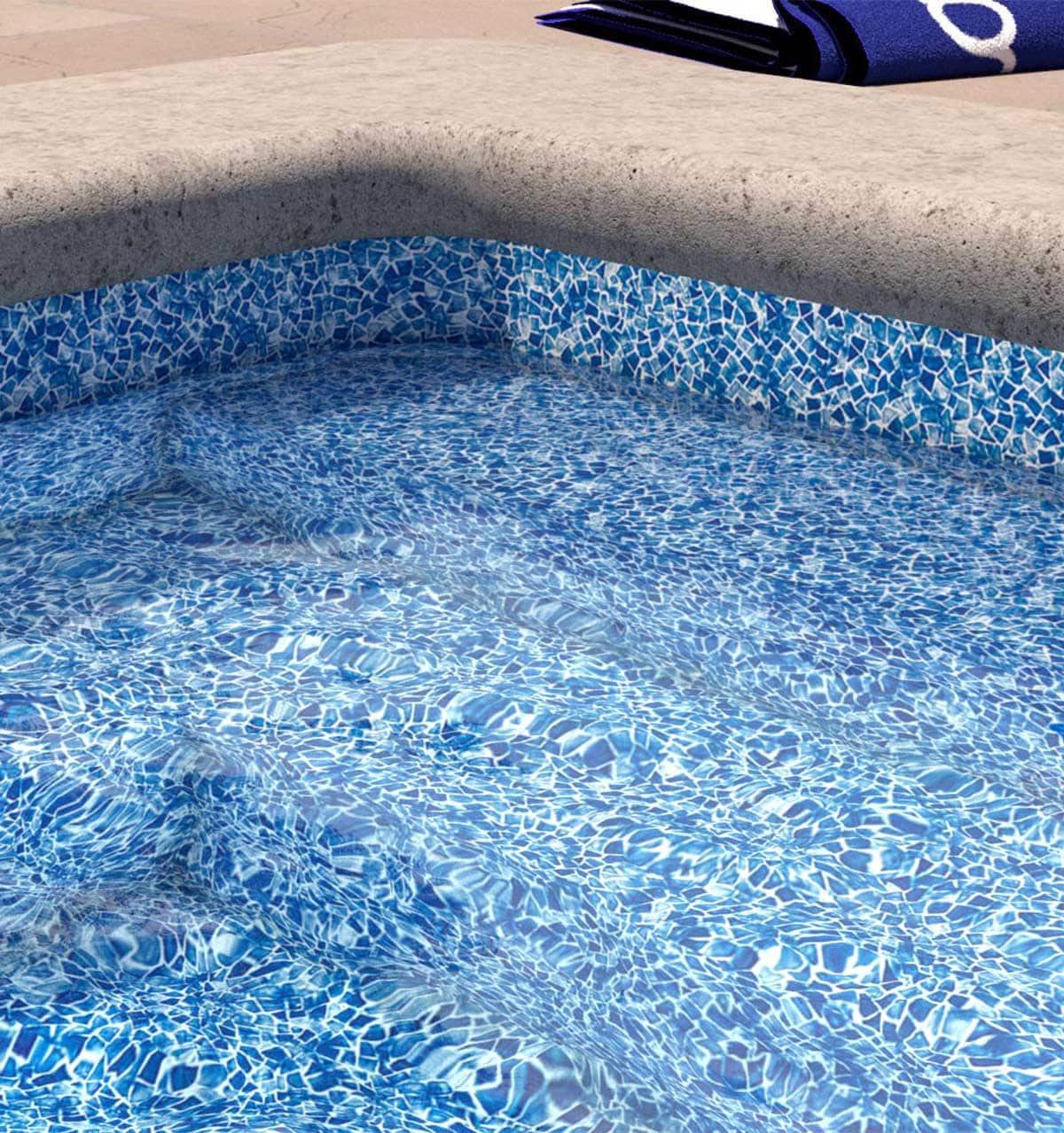 SeaGlass Full Floor Borderless GLI Inground Pool Liner 27 or 20 Mil