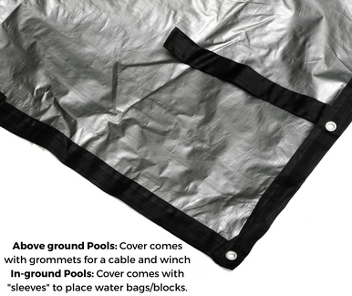 Midwest Canvas Silverado Winter Pool Cover for 18' x 34' Oval Pools (Cover Size 22' x 38')