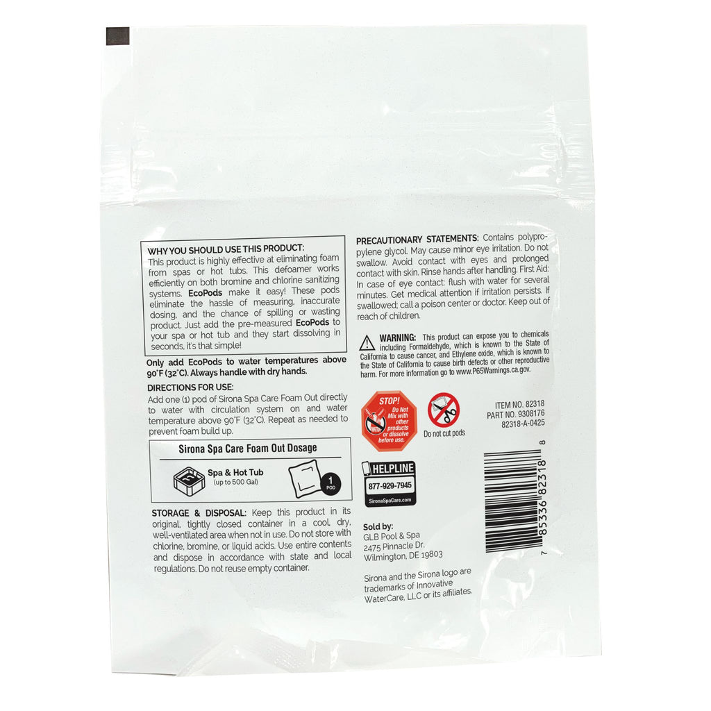 Sirona Spa Care Foam Out Eco Pods