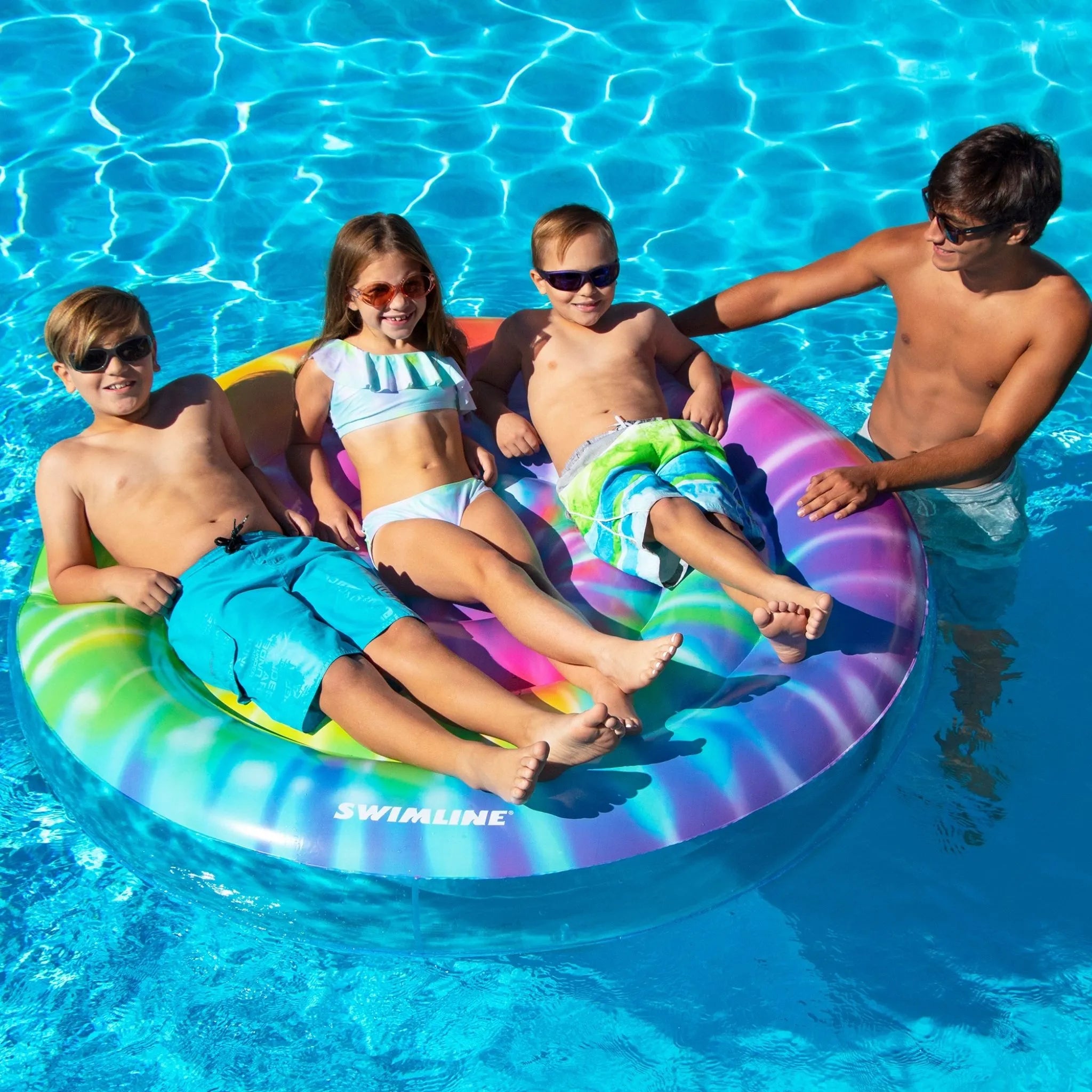 Swimline 65" Spiral Tie Dye Inflatable Island