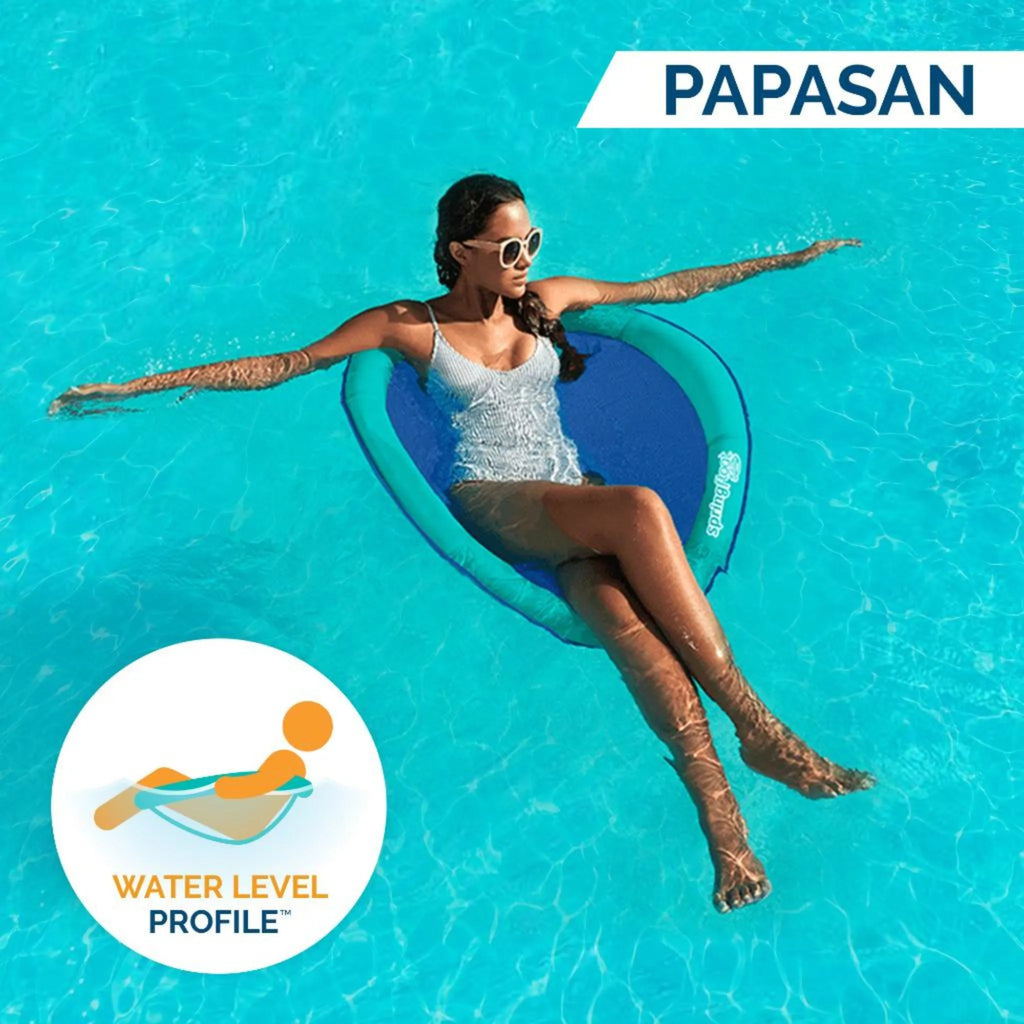 Spring Float Papasan Inflatable Pool Lounger with Hyper-Flate Valve