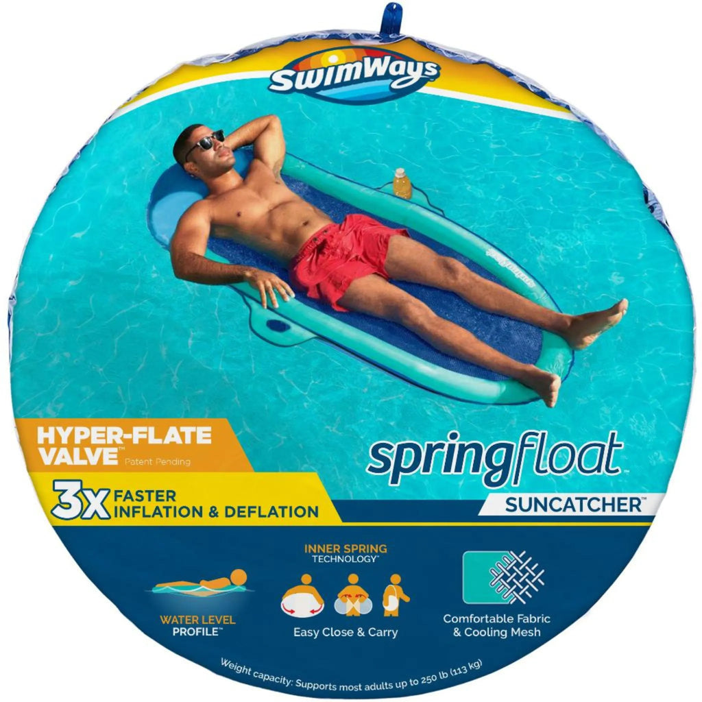 Spring Float SunCatcher Inflatable Pool Lounger with Hyper-Flate Valve