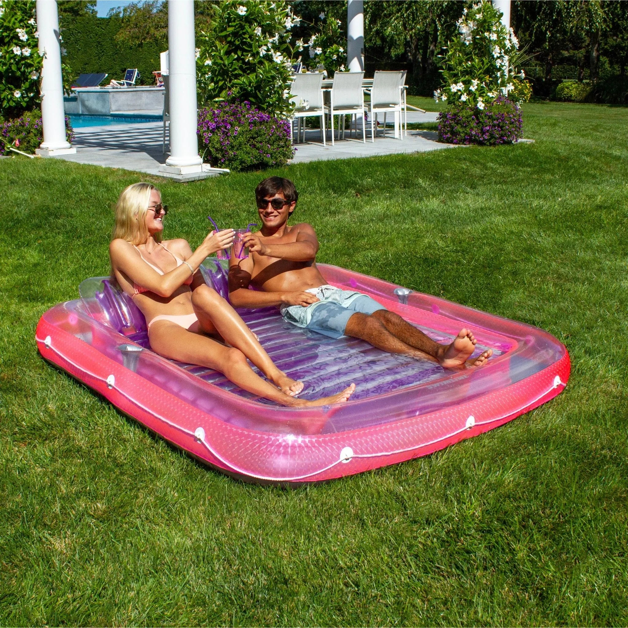 Swimline Pink SunTan Tub XL Inflatable Pool Lounger