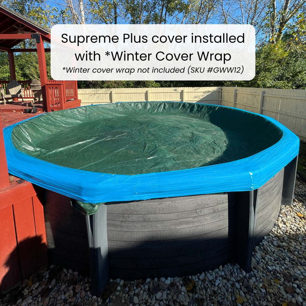 12-Year Midwest Canvas Supreme Plus Winter Pool Cover for 16' x 32' Oval Pools (Cover Size 20' x 36')